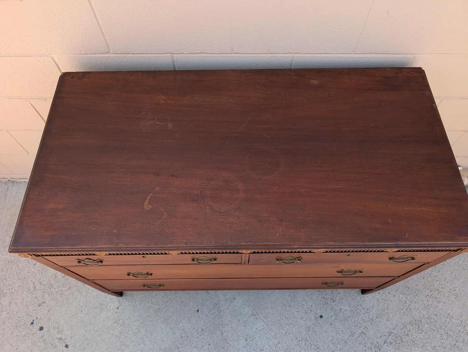 Vintage Modern Regency Wood Dresser 4 Drawer Chest - Image 4 of 4