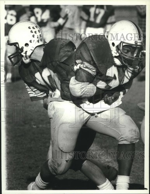 #ad 1987 Press Photo Troy High School football action Bleecker Stadium Albany NY $24.99