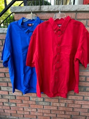 New No Tags Lot of 2 RED KAP ShSlv Pocket Button Work Shirts Red & Blue 4XL 4X