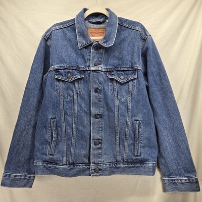 Levi's Jean Truckers Jacket Men's Large 72334 Blue Denim 100% Cotton Button VG+