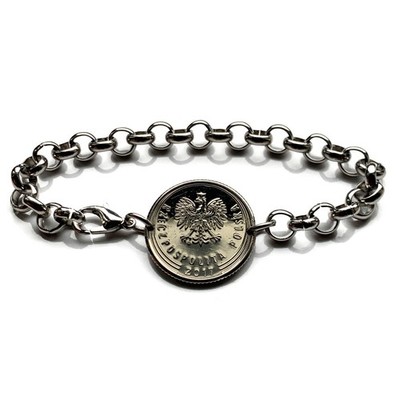 2017 Poland Polska 50 Groszy coin bracelet Polish eagle Warsaw Krakow b000185