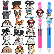 18Pcs Dog Shaped Silicone Beads,Insect Themed Beads for Keychain Making, Loos...