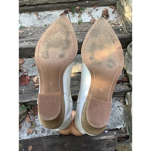 Botas hasta la rodilla Sam Edelman Rowena para mujer 8M blancas tacón apilado - Imagen 5 de 8