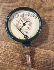 Vintage 1926 Crane 3671 Temperature Pressure U.s. Gauge Federal Green Steampunk