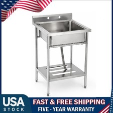 Stainless Steel Utility Sink ,Freestanding Commercial Laundry Tub Kitchen Sink