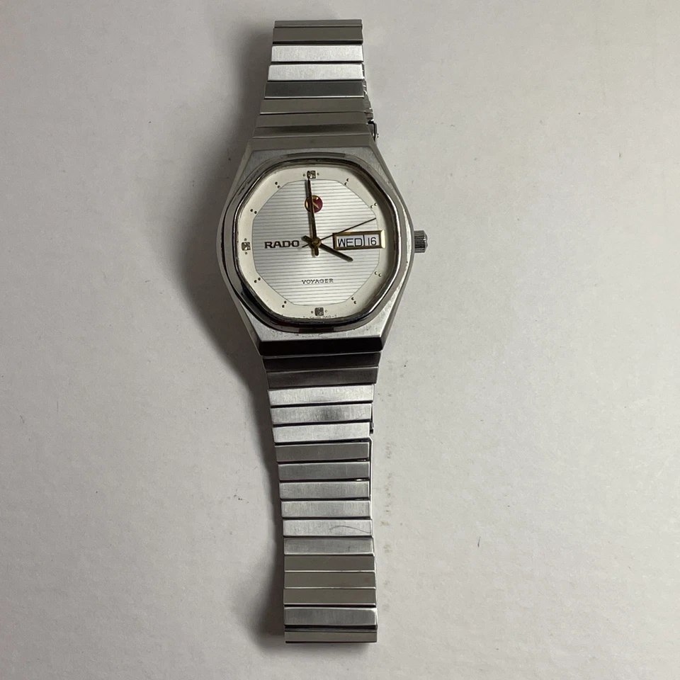 Reloj Rado Voyager Suizo Automático 17J Día Fecha Indicador Hombre De Colección Foto 2 de 4