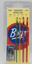 New Wrights Boye Aluminium Crochet Hook Set Includes Folding Scissors 6282