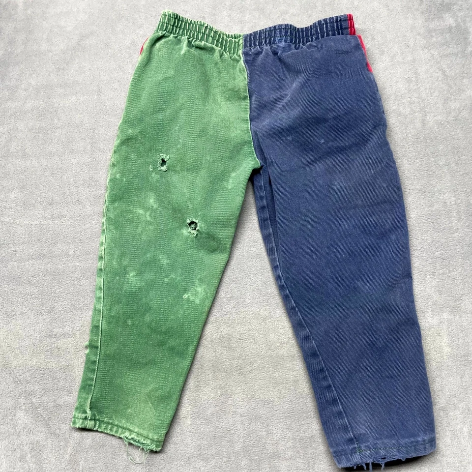 Vintage Buster Brown Jeans Boys 3 Toddler Blue Green Straight Leg Elastic Waist - Image 2 of 4