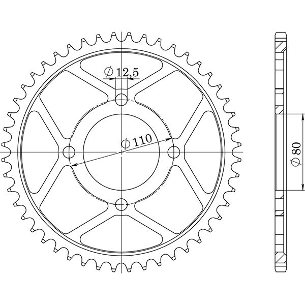 Zahnrad Stahl P530 - Z46 (DIS.10603) Honda 750 CB K Four 79/82-image