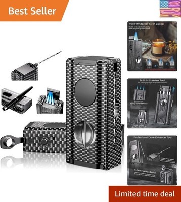 5-in-1 Torch Lighter, Built-in Multi-Functional Accessories, Punch, Draw Enha...