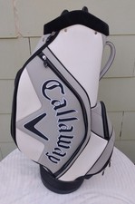 Callaway TOUR 6-way Cart Bag Leather White Gray Read Description