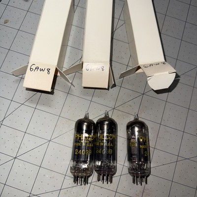 2 Philco 6AW8A Quality Electron Vacuum Tube Test Strong Matched Set Of Two