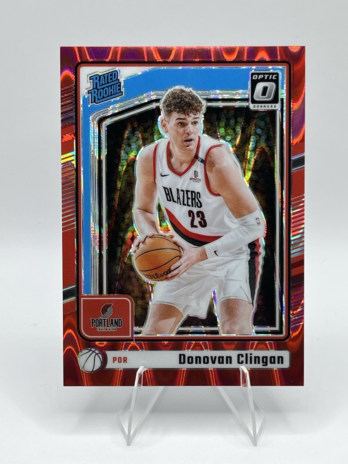 Donovan Clingan Rookie RC 2024-25 Donruss Optic Red Seismic /149 Rated Rookie 