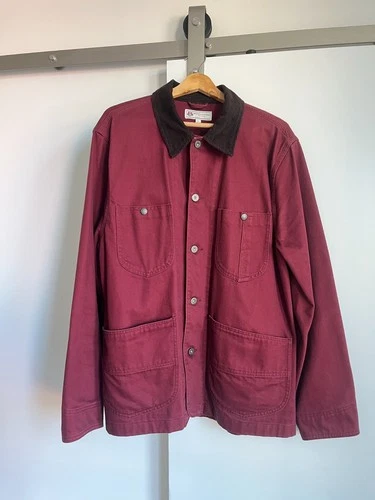 J.CREW WALLACE & BARNES CHORE JACKET, Maroon, Large (L). (Barbour style) - product listing photo