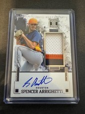 2025 Panini Impeccable Spencer Arrighetti 3-Color Relic 32/99 On Card Autograph