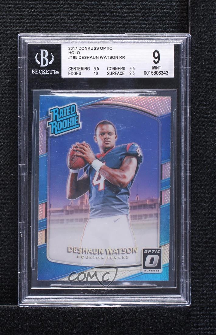 2017 Donruss Optic Rated Holo Prizm Deshaun Watson #195 BGS 9 MINT Rookie RC 3hd