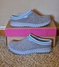 Ryka Stellar Cozy Quiet Gray Slip On Sherpa Mules Size 6 Wide