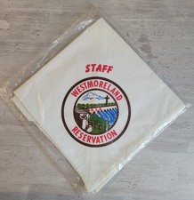 Vintage STAFF Westmoreland Reservation Alabama Boy Scout White Neckerchief NOS