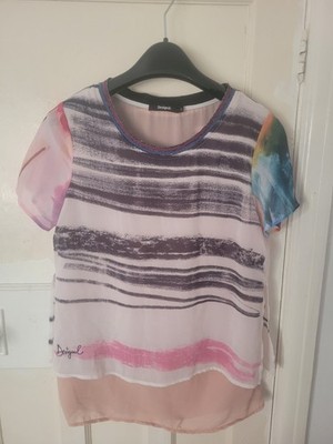 Maia Blouse Layered Tee Shape Desigual Style 18SWBW73 Size Small