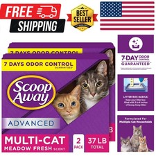Advanced Multi-Cat Clumping Cat Litter, Meadow Fresh Scent, Pack of 2, 18.5 P...