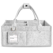 Diaper Caddy Organizer - Large Baby Caddy Organizer with Handle for Newborn E...