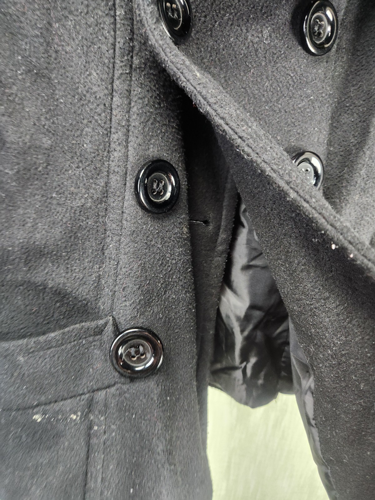 Active Basic Black Pea Coat Size Small A4 - image 2