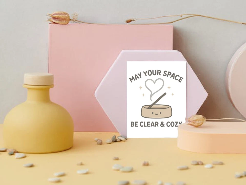 Thinking of You Card "Clear & Cozy Space" Minimalist Greeting, Sympathy, Support - Image 3 of 4