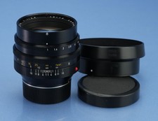 LEICA LEITZ 50MM NOCTILUX-M F1 11821 E58 VERSION 1 LENS 12518 SHADE CAPS NICE 