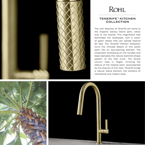 Rubinetto cucina estraibile singolo foro Rohl TE56D1LM Tenerife 1,75 GPM - Satinato---- - Foto 5 di 5