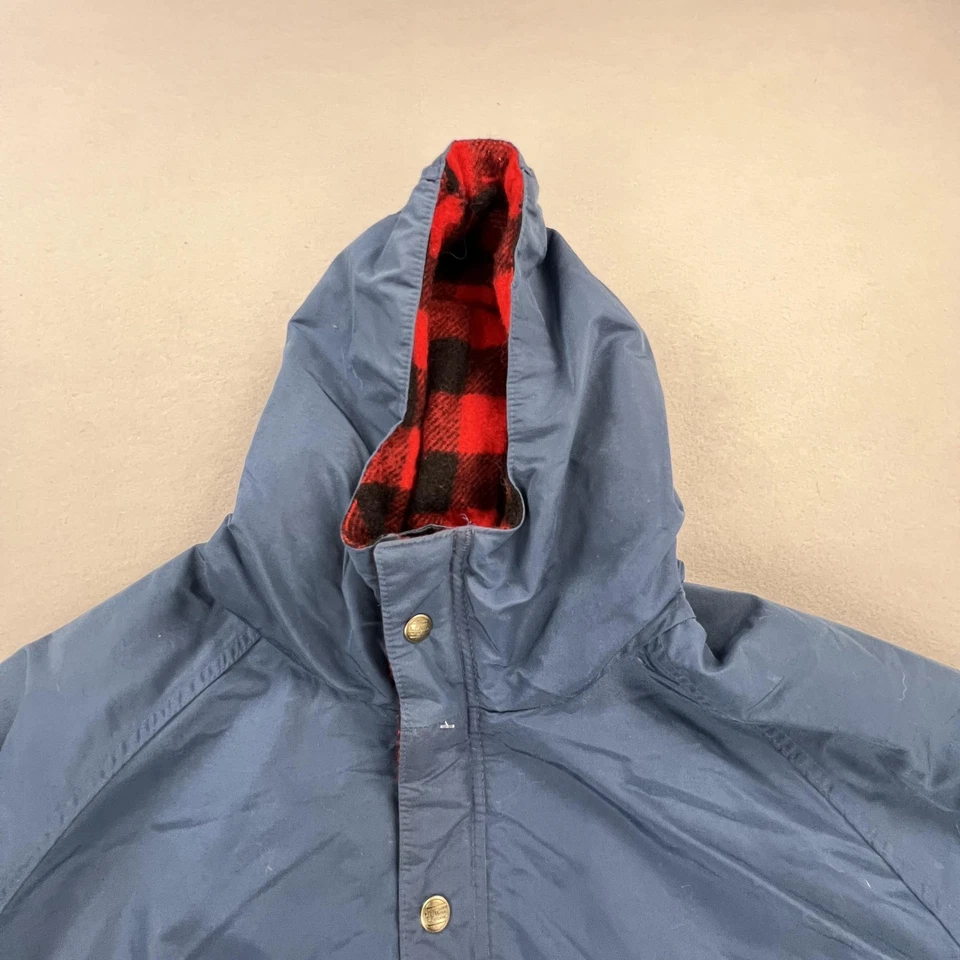 Vintage LL Bean Baxter State Parka Jacket Mens Large Blue Wool Lined Hooded 80s - Image 2 of 4