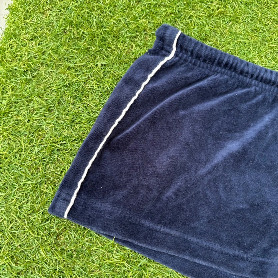 Vintage Y2K Miken Velour Shorts Womens Large Navy Blue Micro Hot Pants Bratz - Image 3 of 4