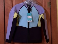 Sea-Doo Women's Montego Neoprene Wetsuit Jacket S Lilac Blue Yellow BRP NWT