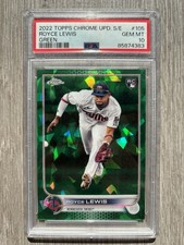 Royce Lewis 2022 Topps Chrome Update Sapphire Green Parallel 08/75 #US105 PSA 10