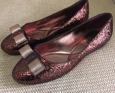 Salvatore Ferragamo Varina New Pink Embellished Bow Ballet Flats, 7 C