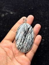 Natural Spider Web Jasper  925 Sterling Silve...