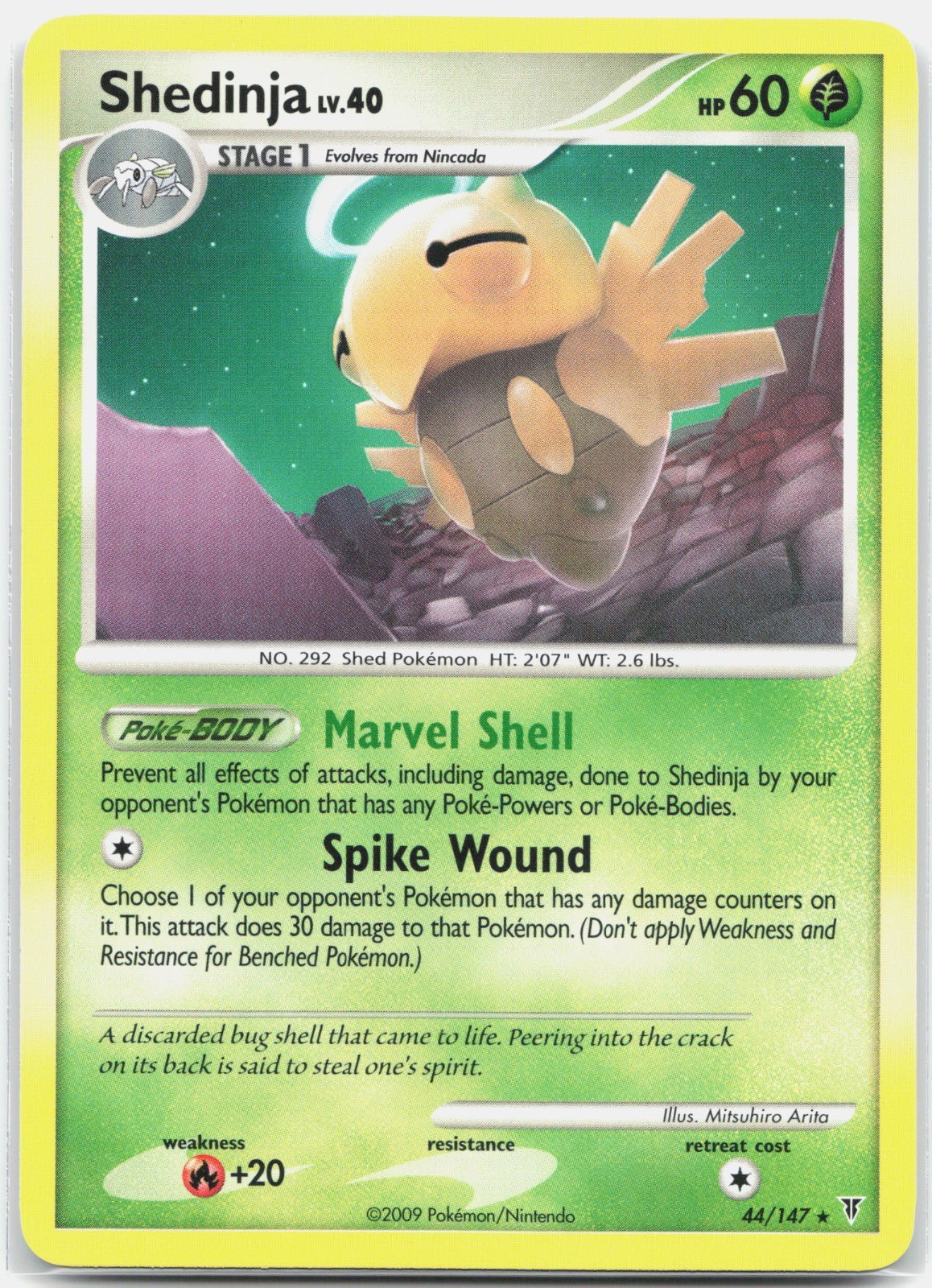 Shedinja Rare Supreme Victors SV Grass 44 2009 NM