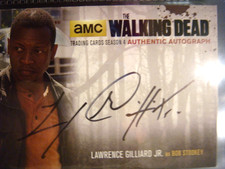 WALKING DEAD SEASON 4 LAWRENCE GILLIARD JR AUTOGRAPH CARD WHITE PRINT LG2