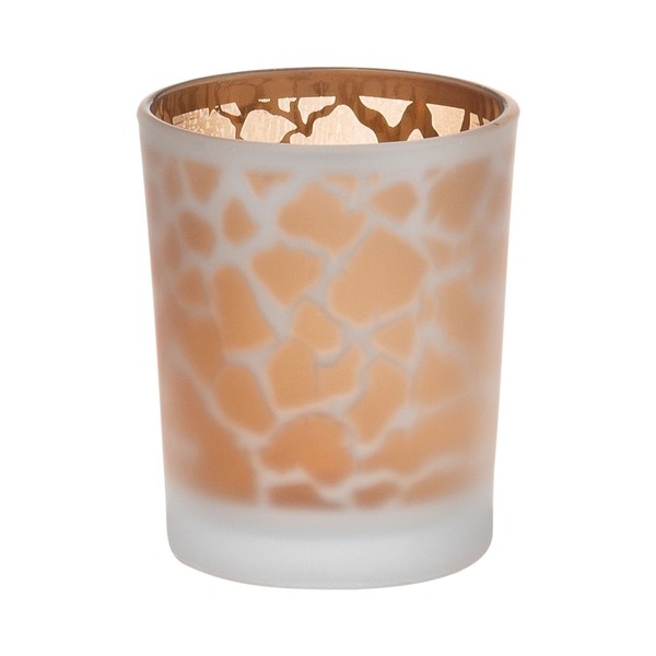 Inna-Glas Votivglas Senga, Giraffenmuster, Matt-Gold, 6,5Cm, Ø5,5Cm-image