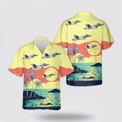 US Navy VFA 15 Valions FA 18E Super Hornet Hawaiian Shirt 8211 Beach Clothes Gif