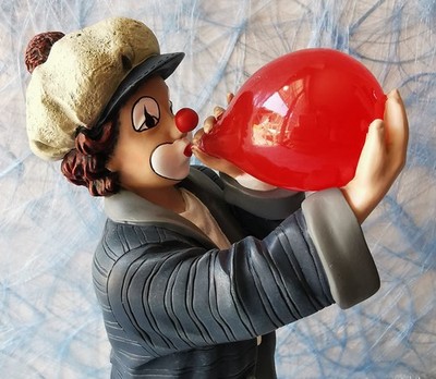 Gilde Clowns ''Der Pustefix'' Nr. 10121, H 21 cm, 2002, limitiert, TOP! o. OVP