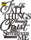 I Can Do All Things through Christ Sign Metal Wall Decor Black Religious Wall Sc