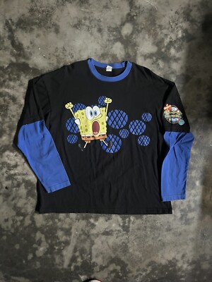 Medium 2004 Y2K Nickelodeon Spongebob Movie Poptarts Plankton Longsleeve Shirt