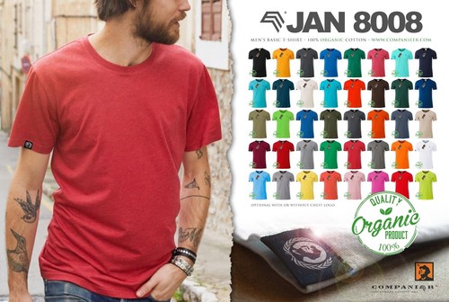 JAN 8008 Bio Baumwolle Basic T-Shirt COMPANIEER Dark Orange Organic Cotton Mä .. - Bild 2 von 6