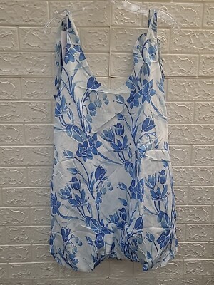 New Kenny Flowers The Cote D'Azur Mini Bubble Sleeveless Dress Blue Size XL