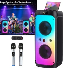 JYX Portable Bluetooth Speaker karaoke Machine Heavy Bass Sound with Microphones