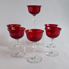 6 Morgantown BRILLIANT Liquor Cocktails Spanish Red Ruby 3 oz. Line Number 7617