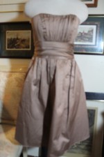 Davids Bridal brown cotton bridesmaids formal evening cocktail dress 4