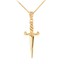 thumbnail 1 - Yellow Gold Dagger Knife Pendant Necklace