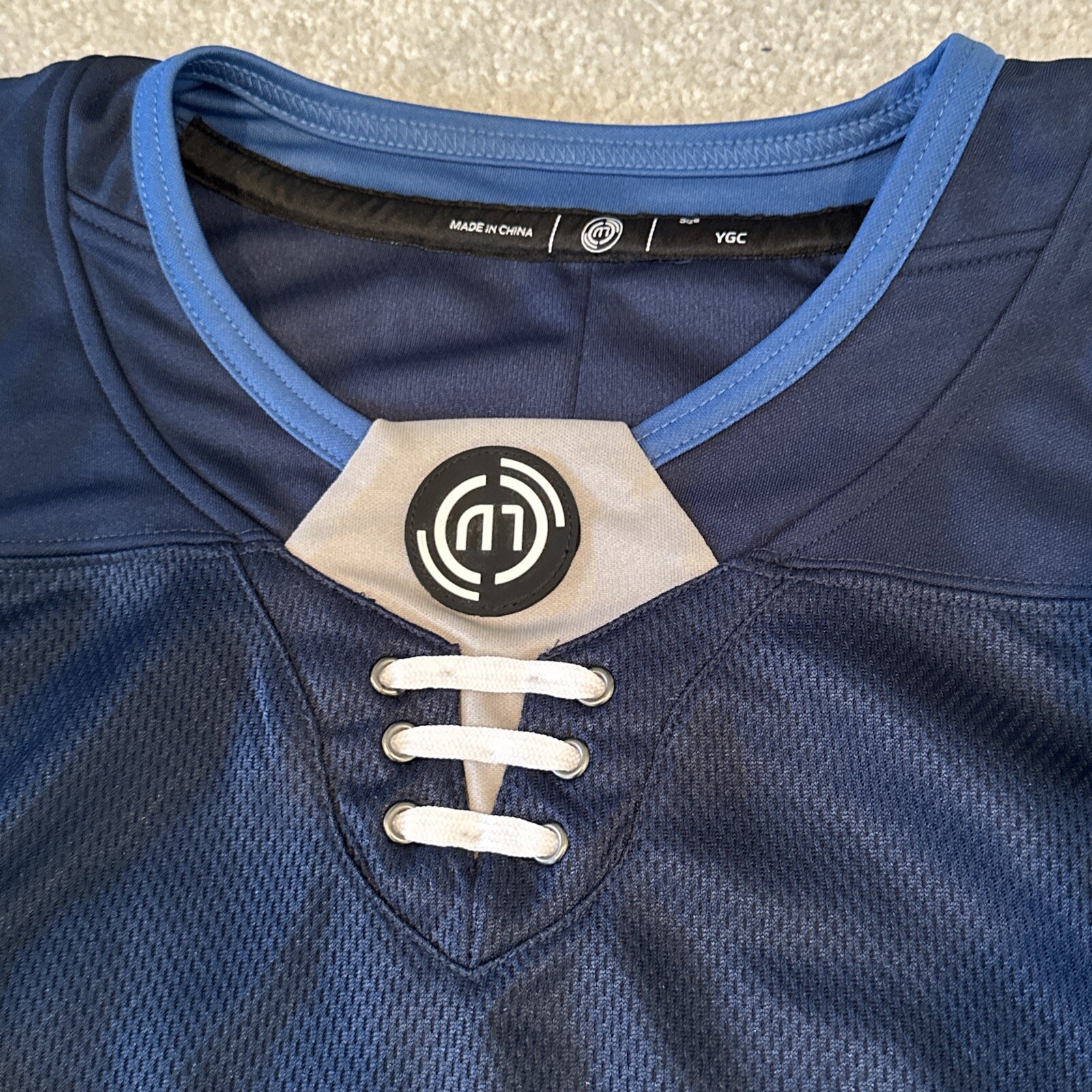 Winnipeg Jets Colors Blank Monkey Hockey Jersey Size Juniors Goal Cut GC Blue