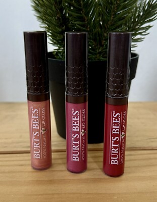 X3 Burts Bees Natural Silky Shine Sunflower Oil Lightweight Lip Gloss Chap Stick